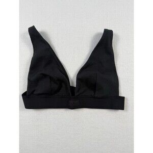 Skims Ribbed Plunge Bralette Black Women’s Size L Large NWOT